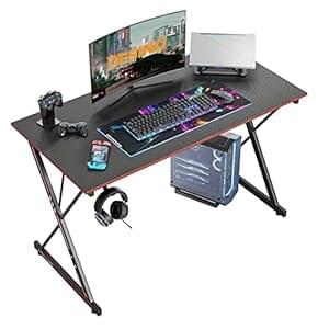 DESINO Gaming Desk 120 x 60 cm PC Computer Desk, Home Office Desk Table Gamer Workstation, Simple Game Table, Black